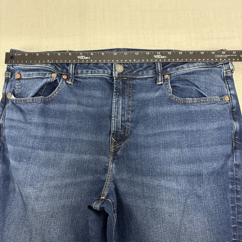American Eagle‎ Original Boot Jeans Mens 40x32 Dark Blue Denim Pants Whiskered